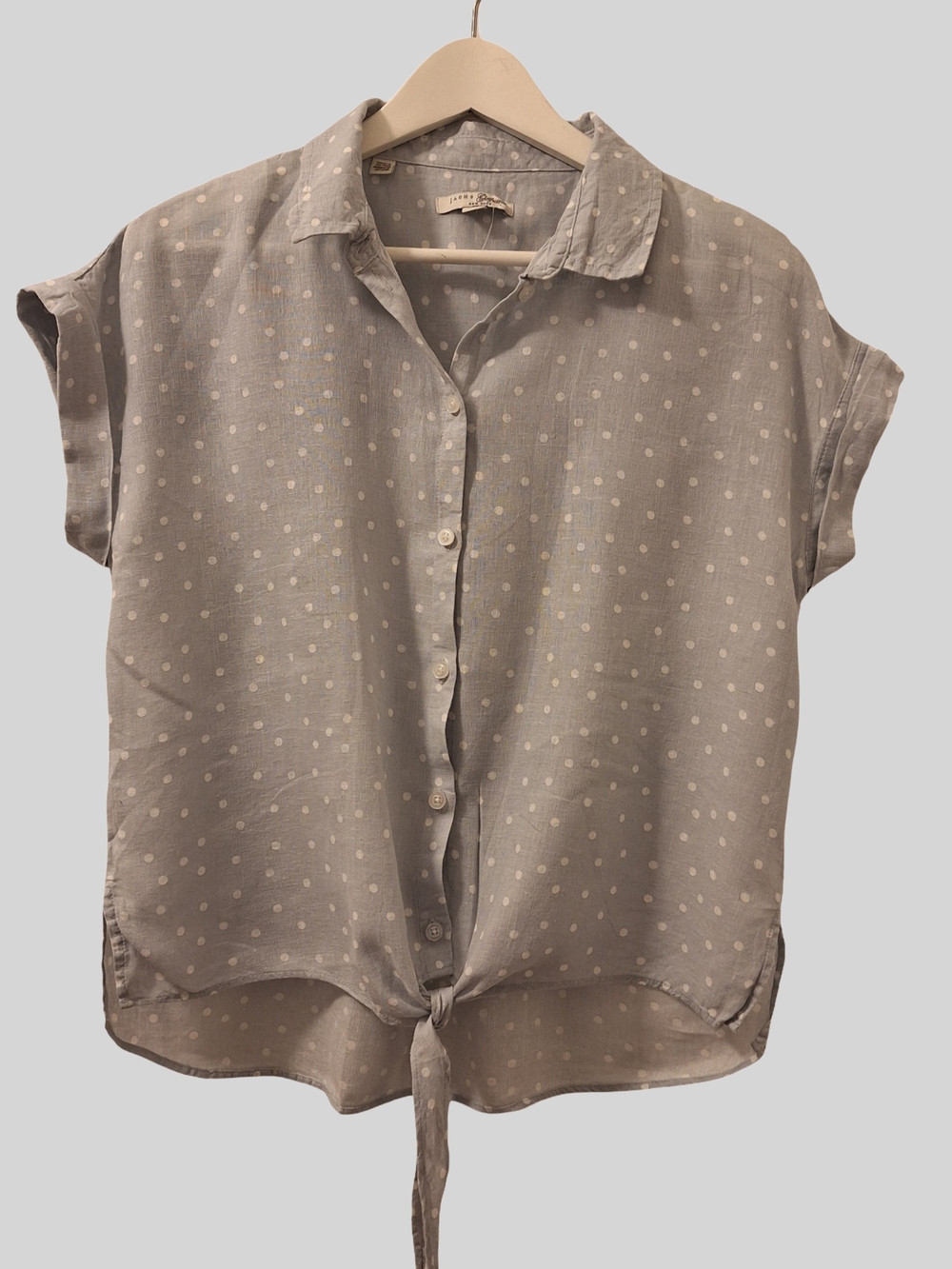 Jach's Girlfriend Tie-Front Button Shirt Linen